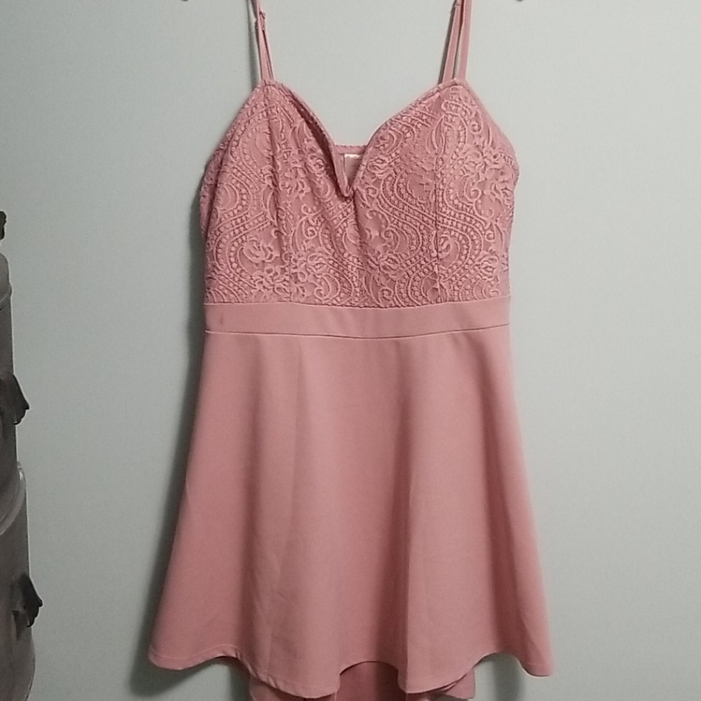 Pink lace dress